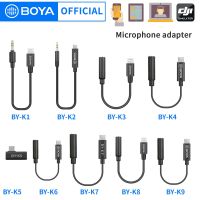 Microphone Adapter BOYA BY-K1-K9 3.5mm TRRS/TRS  Audio Converter Adapter iphone Android Camera for Micr Extension Cable 0.6cm Cables