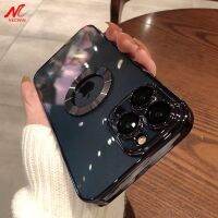 [Hot K] เคสแบบมีรูโลโก้ชุบโปร่งใสหรูหราสำหรับ iPhone 11 Pro Max ฝาครอบตัวปกป้องกล้องถ่ายรูปสำหรับ iPhone 12 13 14 Pro Max Xs X 7 8 Plus