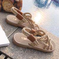 COD DSFGERTGYERE Sandals Woman Shoes Braided Rope With Traditional Casual Style And Simple Creativity Fashion Sandals Women Summer Shoes