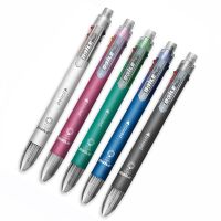 ปากกาอเนกประสงค์5ชิ้น/ล็อต6ใน1พร้อมรีฟิล0.7มม. 5ปากกาลูกลื่นสีและปากกาปากกาหลายสีชุดสายจูงดินสอกดขนาด0.5มม.
