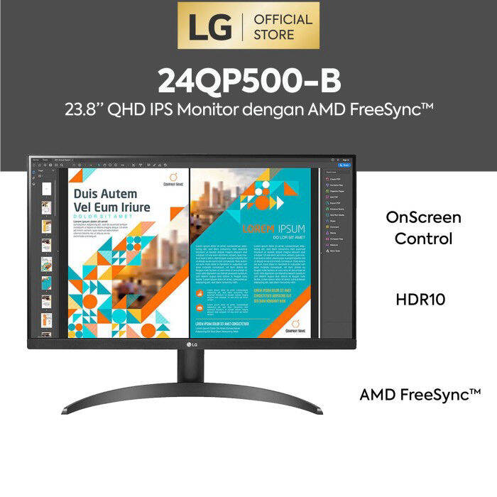 LG 24QP500-B QHD IPS Monitor Dengan AMD FreeSync™ | Lazada Indonesia