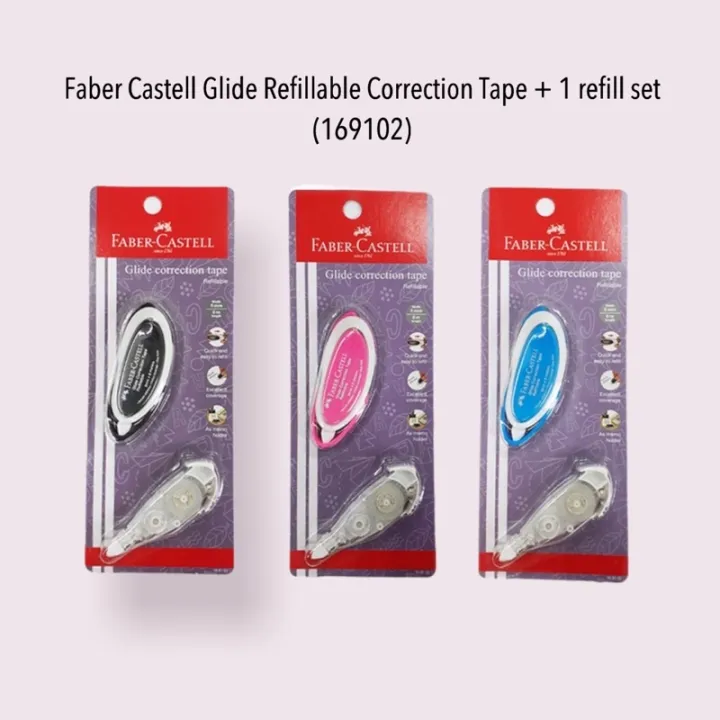 【DDY】Faber Castell Glide Refillable Correction Tape + 1 refill set
