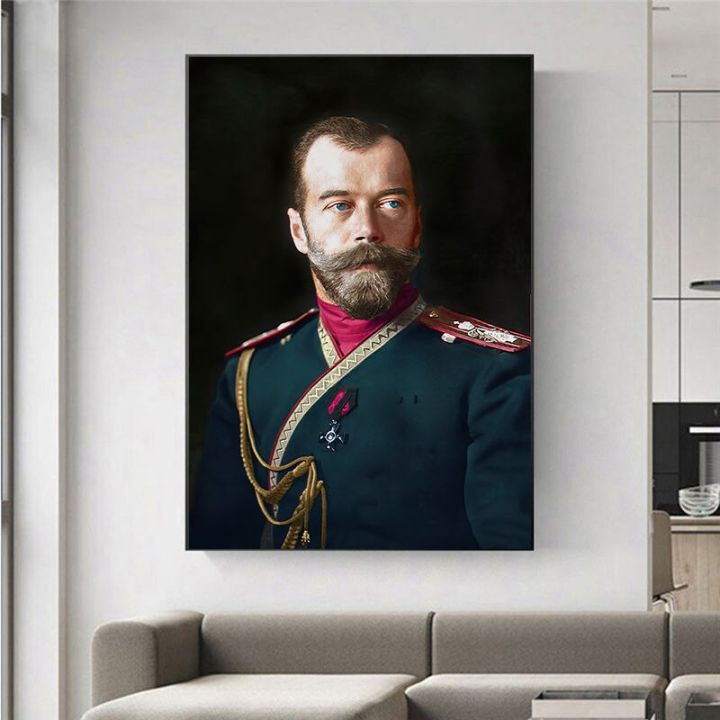 tsar-nicholas-ii-of-russia-portrait-ภาพวาดผ้าใบ-wall-art-รูปโปสเตอร์ภาพสำหรับห้องนอนสำนักงานห้องนั่งเล่น