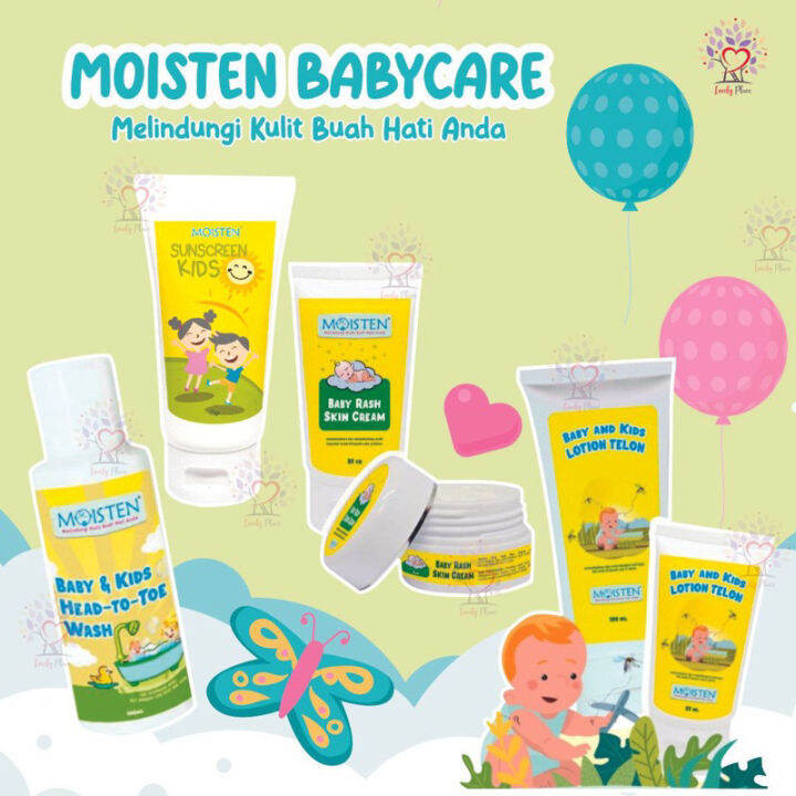 Moisten Baby Kids Wash Head to Toe Sunscreen/Sunblock SPF30 Lotion