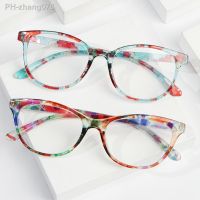 ﹍ Fashion Elegant Print Flower Reading Glasses Eye Protection Anti Blue Light Presbyopic Eyeglasses Women Ultralight Frame Eyewear