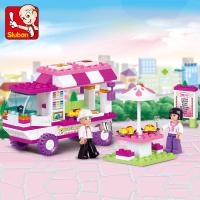 ProudNada Toys ของเล่นเด็กชุดตัวต่อเลโก้รถร้านค้า Sluban Girls Dream 102 PCS B0155