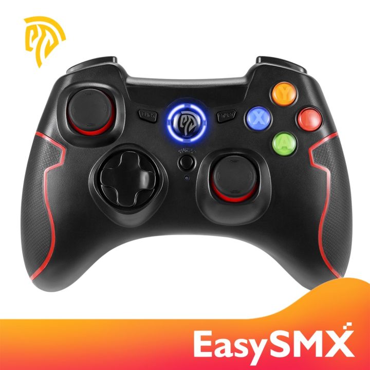 easysmx-esm-9013-2-4g-wireless-controller-with-receiver-joysticks-dual-vibration-turbo-for-ps3-android-phone-tablet-window-pc-black-red