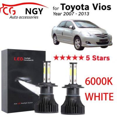 New Chenngy หลอดไฟหน้า LED 6000K 12V สําหรับ Toyota Vios NCP93 (ปี 2007-2013) 2 ชิ้น