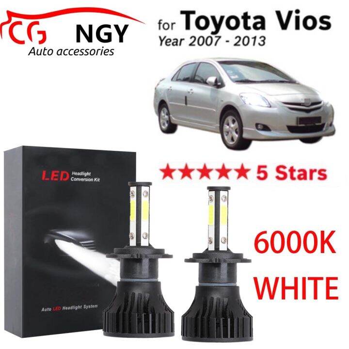 chenngy-หลอดไฟหน้า-led-6000k-12v-สําหรับ-toyota-vios-ncp93-ปี-2007-2013-2-ชิ้น-รับประกัน-10-เดือน