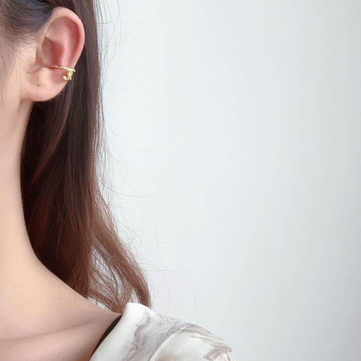 cod-e5029-korean-version-of-silver-knotted-ear-clip-female-ins-fashion-versatile-personality-winding-without-hole