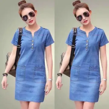 Woman Fashion Casual Long-sleeved Denim Polo Dress 2022 Fall New Korean  Version Female High Quality Simple All-matched Drawstring Waist-skimming  Thin A-line Dress for Office Working Women