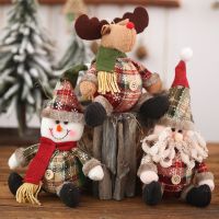 [Christmas Products] Christmas Ornaments Plaid Buttons Ball Fat Snowman Elk Doll Pendant / Christmas Home Decoration Products / Merry Christmas Room Decorations Accessories / Christmas Tree Decorative Hanging Pendants