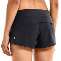 CRZ YOGA Womens Workout Sports Running Active Shorts with Zip Pocket - 2.5 inch