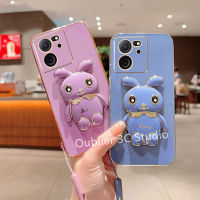 เคสโทรศัพท์ Xiaomi13T Xiaomi 13T Pro 5G เคส ปลอกข้อเสนอสุดพิเศษแฟชั่นดีไซน์ใหม่ซิลิโคนเคลือบด้วยไฟฟ้าปกอ่อนพร้อมขายึดกระต่ายน่ารักและเชือกเส้นเล็กสั้น Case 2023