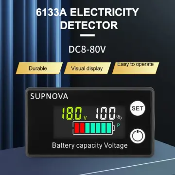 Buy DC 12V-60V Lead-acid Li-Ion Digital Battery Capacity Indicator Charge  Tester Voltmeter online at
