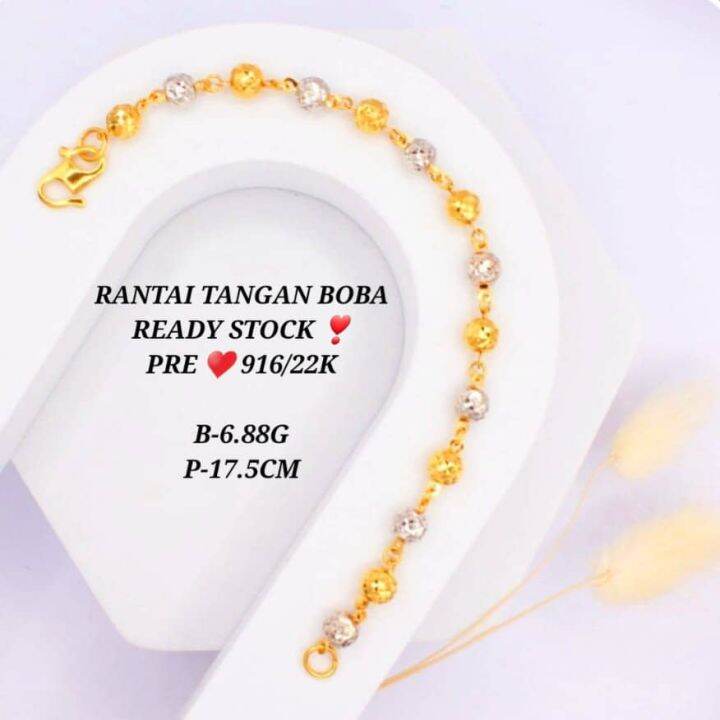 Rantai Tangan Boba Emas 916 22k Preloved 6 88g Lazada