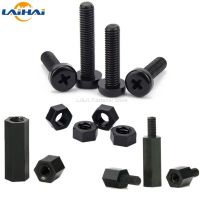 50X M2 M3 M4 Black Nylon Plastic Hex Standoff Hexagon Pillar Male-Female Female Spacer Phillips Screw For PCB Board Motherboard Nails Screws Fasteners