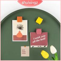 SHUIXINGZ สติกเกอร์ติดตู้เย็นเครื่องเขียนหลากสีเรียบง่ายถุงอาหารที่ใส่ข้อความคลิปหนีบกระดาษสำหรับสำนักงานที่หนีบประกบคลิปรัดปากอาหารโฟลเดอร์ข้อความติดตู้เย็น