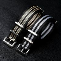 ☃♟☾ Braided Nylon Watchband 20 22MM Black Gray Canvas Mens Bracelet Suitable For Military Watch Mountaineering Sstrap