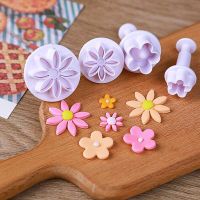 4/8pcs Plum Flower Daisy Flower Cake Plunger Fondant Cookie Cutter Mold Plum Baking Decorating Biscuit Stamps For Kitchen Tools Bread Cake  Cookie Acc