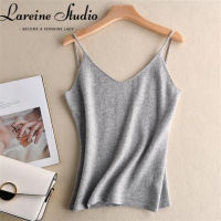 LAREINE เสื้อเสื้อกล้ามฤดูร้อนคอวีผู้หญิง,S-5XL เซ็กซี่เข้ารูปขนาดพิเศษไร้สายสั้น