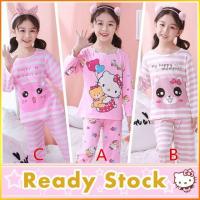 Childrens Pajamas Suit Long Sleeve Cartoon Cotton Silk Round Neck Pajamas Suit