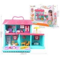 【Ready】? Auby Toys Music Box Dream House Children Girls 2-6 Play House Toys Princess Doll House Birthday Gift