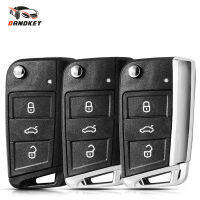 Dandkey พับสำหรับ Volkswagen VW Golf7 MK7 Seat 3ปุ่ม Remote Car Key Case พร้อม HU66HU162T ใบมีด