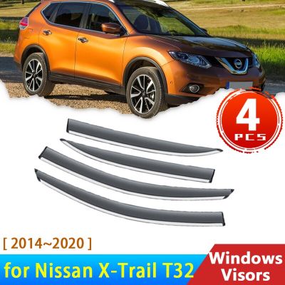 Car Windows Visors for Nissan X-Trail X Trai XTrail T32 Rogue 3 2014~2020 Accessories Deflectors Rain Eyebrow Guards Sun Visor