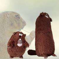 Short Groundhog Screaming Plush Toy Stuffed Embroidered Sofa Pillow Cushion