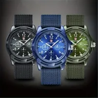 NianMiao Military Sports Mens Watch Nylon Strap Quartz Wristwatch