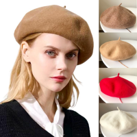 Classic French Berets For Women Trendy Wool Beret Caps Warm Wool Beret Cap Autumn Beret Hats For Girls French Beret Hat For Women