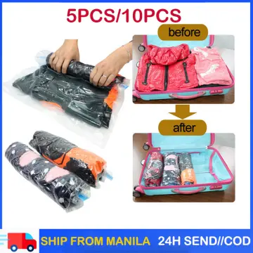 5Pcs Space Saver Vacuum Storage Bags, Hand Rolled Dust Proof