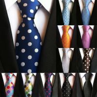 Vintage Mens Ties 8cm Formal Dress Necktie Causal Dot Tie Bussines Wedding Silk Corbatas Bridegroom Party Ties for Men Men Gift