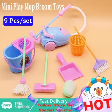 9 Pcs Pretend Play Toys Set Simulation Cleaner Ware Children House