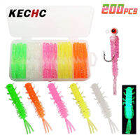 KECHc 200Pcs 4cm0.5g ประดิษฐ์เหยื่อตกปลาเหยื่อล่อที่เหมือนมีชีวิตเครื่องมือเหยื่อตกปลาพร้อมกล่องอเนกประสงค์สำหรับคนรักการตกปลา