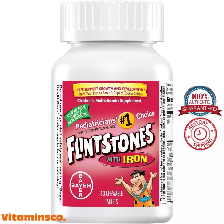 Flintstones Chewable Kids Vitamin with Iron, Multivitamin for Kids ...