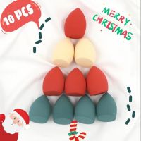 10 PCS Christmas Makeup Sponge Set Professional Female Makeup Instrument Wholesale Cheap Cosmetics Powder Puff Beauty tool