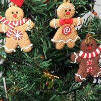 【ร้อน】 Navidad Gingerbread Hanging12pcs XmasTreePendant บ้านปีใหม่ Gingerbreadsingman ตลก