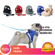 Hanpet - Bộ dây dắt chó kèm đai áo ngực Size XL từ 7-15kg Màu ngẫu nhiên