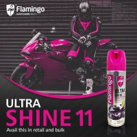 Flamingo ULTRASHINE11 สเปรย์เคลือบเงาสีรถสูตรเงาและปกป้องพิเศษ ฟื้นฟูและเคลือบเงาสีรถให้ดูใหม่ เงางามอยู่เสมอ ป้องกันUV