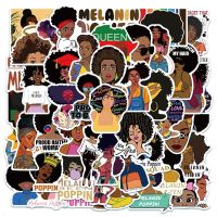 10/50PCS Inspirational Black Girl Melanin Poppin Sticker Graffiti Luggage Trolley Notebook Cup Interior Decoration Sticker