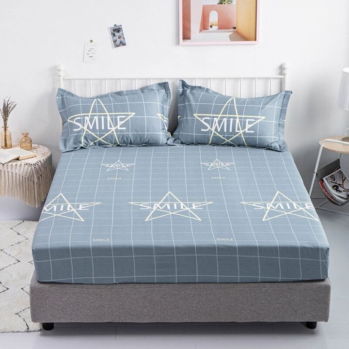 2-สินค้าใหม่-1ชิ้นผ้าฝ้าย100-พิมพ์ลายผ้าคลุมฟูกผ้าปูที่นอนพอดีทึบสี่มุมผ้าปูที่นอนผ้าปูที่นอน