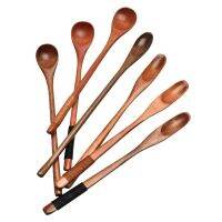 [COD] and Korean style tied wire cooking wooden spoon 23cm long handle stirring creative honey wholesale nanmu coffee