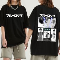 Japanese Anime Blue Lock Isagi Yoichi T-shirts Funny Football Manga Graphic Oversized T-shirt Mens Cotton Casual T Shirts