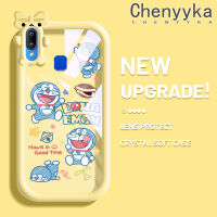 เคส Chenyyka สำหรับ VIVO Y91 Y91i Y95เคสการ์ตูนโดราเอมอนมอนมอนน้อยมอนสเตอร์ตัวน้อยมีรูปแบบเคสนิ่มทนต่อการเสียดสีเคสโทรศัพท์โปร่งใสฝาครอบป้องกันเลนส์กล้องถ่ายรูปเจลซิลิก้า