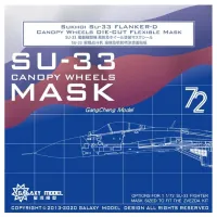 Galaxy C72009 SUKHOI SU-33 FLANKER-D CANOPY WHEELS DIE-CUT FLE XIBLE MASK