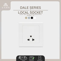 *New Arrival* White Matte Minimal Style Local Socket ปลั๊ก [SAHN] เต้ารับ 3 รู  รุ่น Dale (D10L-WHM) สีขาวแมตช์ ดีไซน์สวย และทันสมัย สไตล์มินิมอล