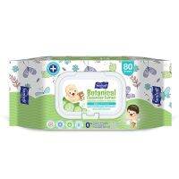 Sanisoft Baby Wipes Botanical Cucumber Extract / แซนนิซอฟท์ ผ้าเช็ดผิวลูกน้อย พร้อมสารสกัดธรรมชาติจากแตงกวา 80แผ่น/ห่อ