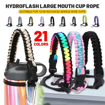 Wongeto Paracord Handle Shoulder Strap Compatible with Hydro Flask Wide Mouth Water Bottles Strap